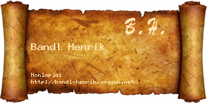 Bandl Henrik névjegykártya